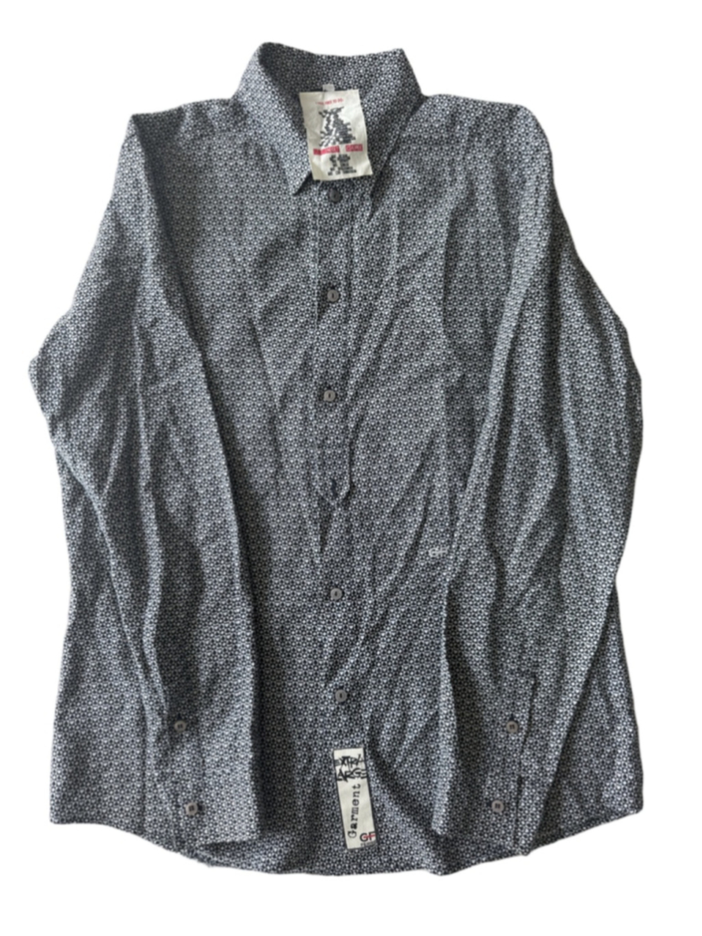 Vintage GF Ferré Mens L Playing Card Suits Novelty Print Shirt Designer Y2K